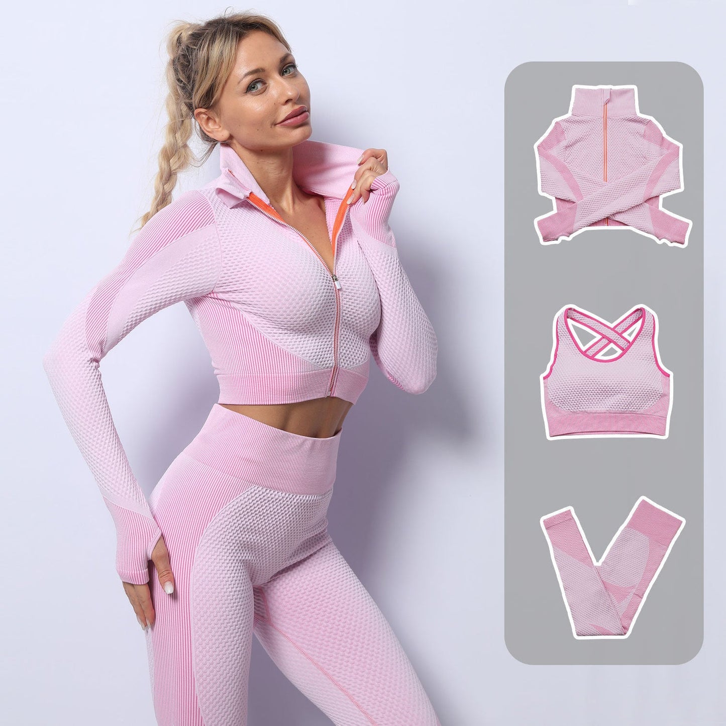 Wendy – Ensemble Fitness Stretch Trois Pièces pour Yoga