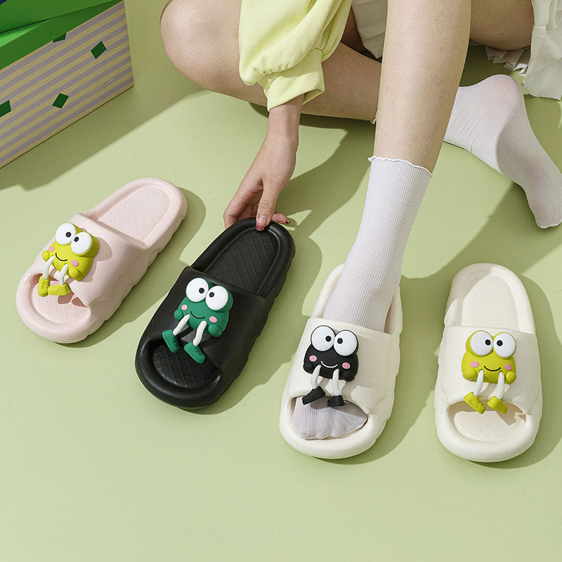 Joanne – Chaussons Doux pour Femme avec Grenouille de Dessin Animé