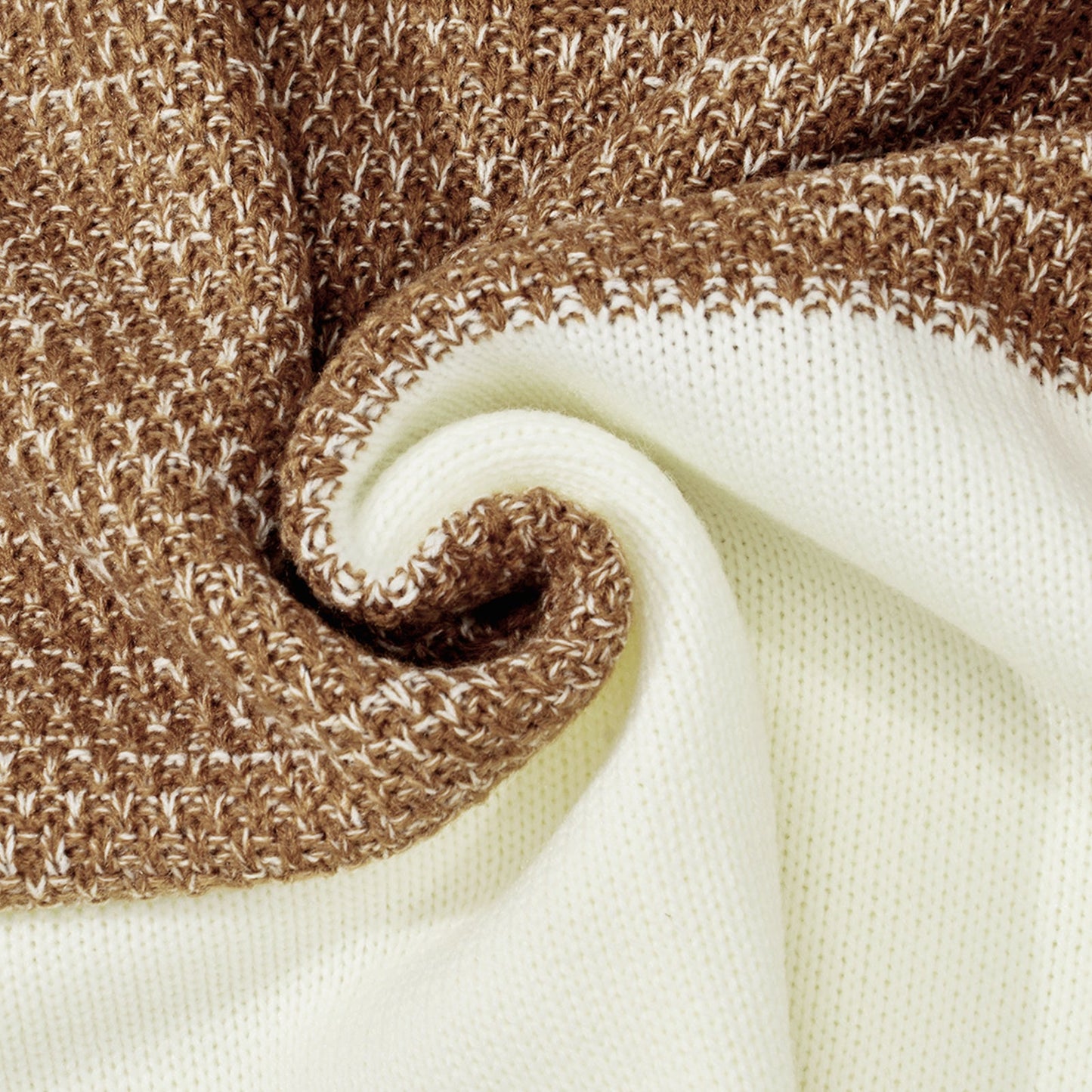 Ashley – Lässiger Farbblock Langarm Pullover mit Kabelstrick