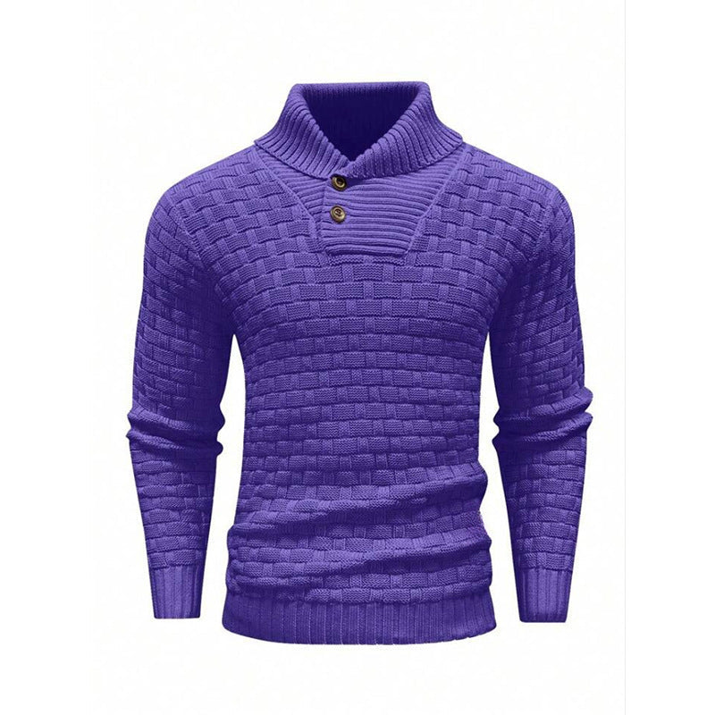 Ian – Slim Fit Herren Rollkragenpullover mit Knopfdesign
