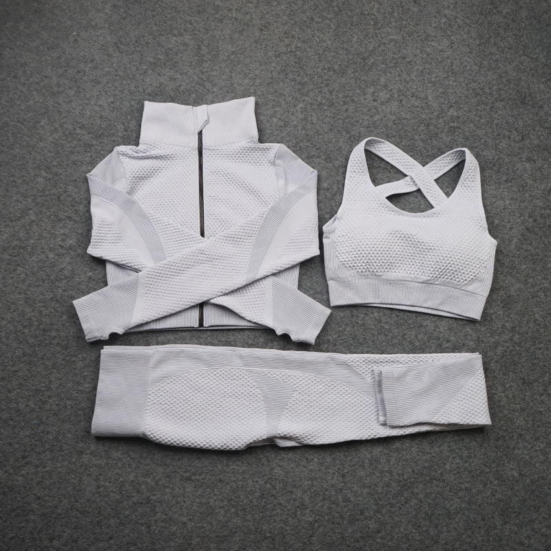 Wendy – Ensemble Fitness Stretch Trois Pièces pour Yoga