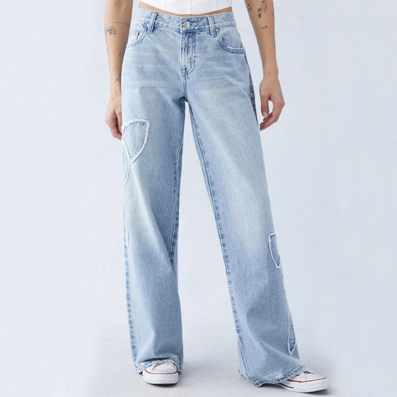 Jane – Pantalon droit pour femme avec papillons brodés