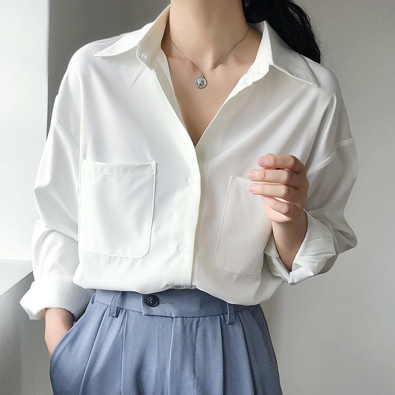 Pamela – Blouse Chiffon à Manches Longues pour Femme au Style Professionnel