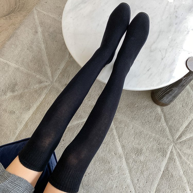 Alice – Chaussettes hautes respirantes avec dentelle et semelle épaisse