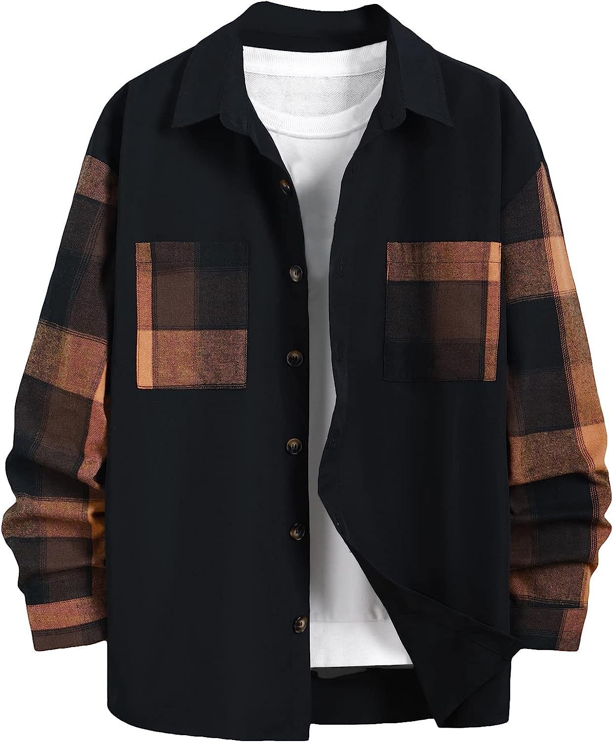 Jonathan – Chemise décontractée à manches longues avec motif à carreaux en couleurs d'automne