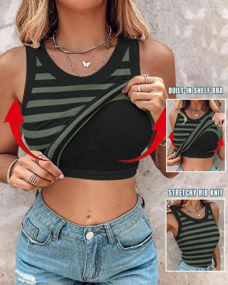 Katy – Débardeur rayé élégant avec bralette
