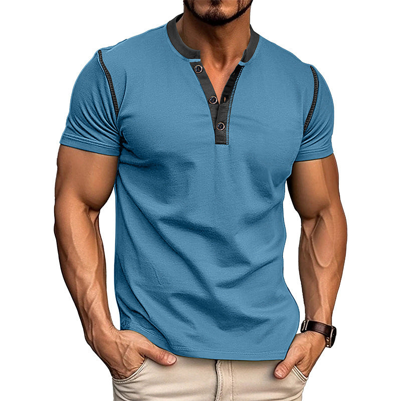 Dennis – Polo à Manches Courtes avec Col en V pour Homme