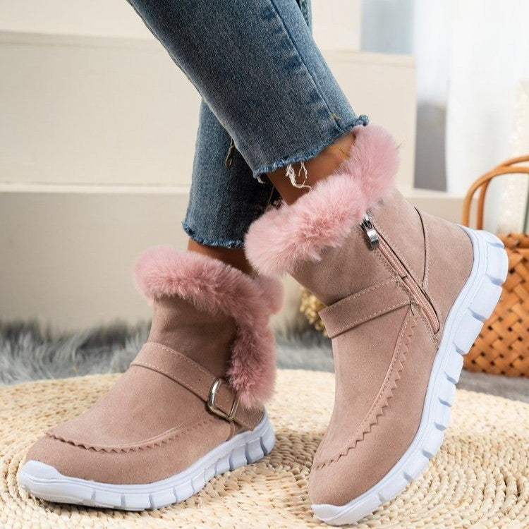 Lily – Bottes d'Hiver Épaisses avec Design à Boucles