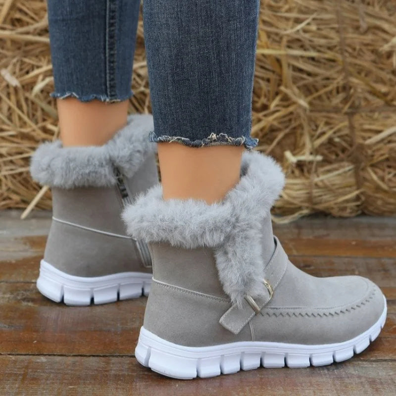 Lily – Bottes d'Hiver Épaisses avec Design à Boucles