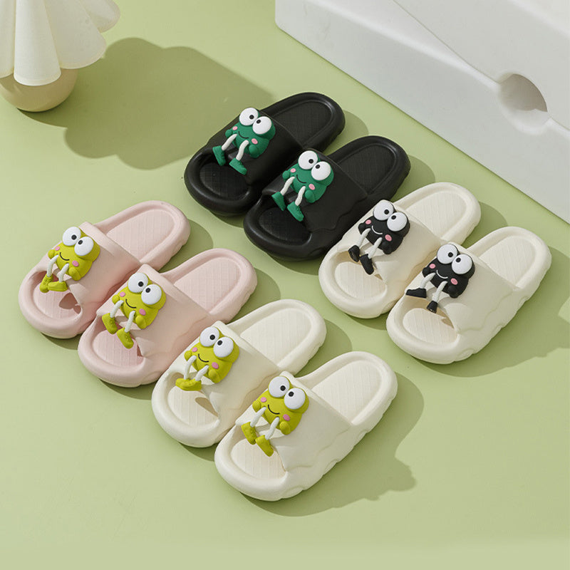 Joanne – Chaussons Doux pour Femme avec Grenouille de Dessin Animé