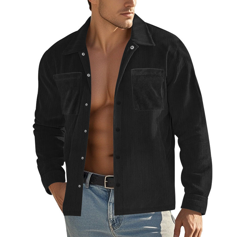Jack – Chemise longue en velours côtelé épais pour homme