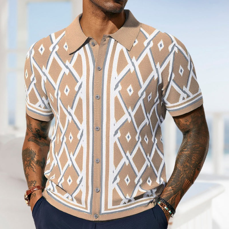 Kelly – Cardigan Jacquard d'Été à Manches Courtes