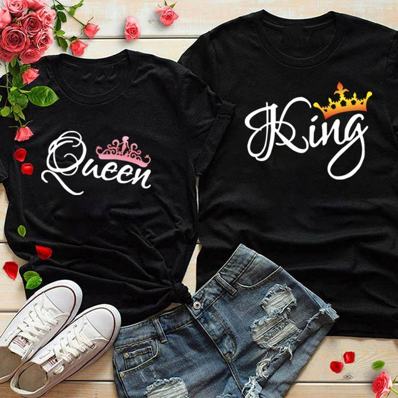 Kim – T-shirt à motif couronnement pour couples