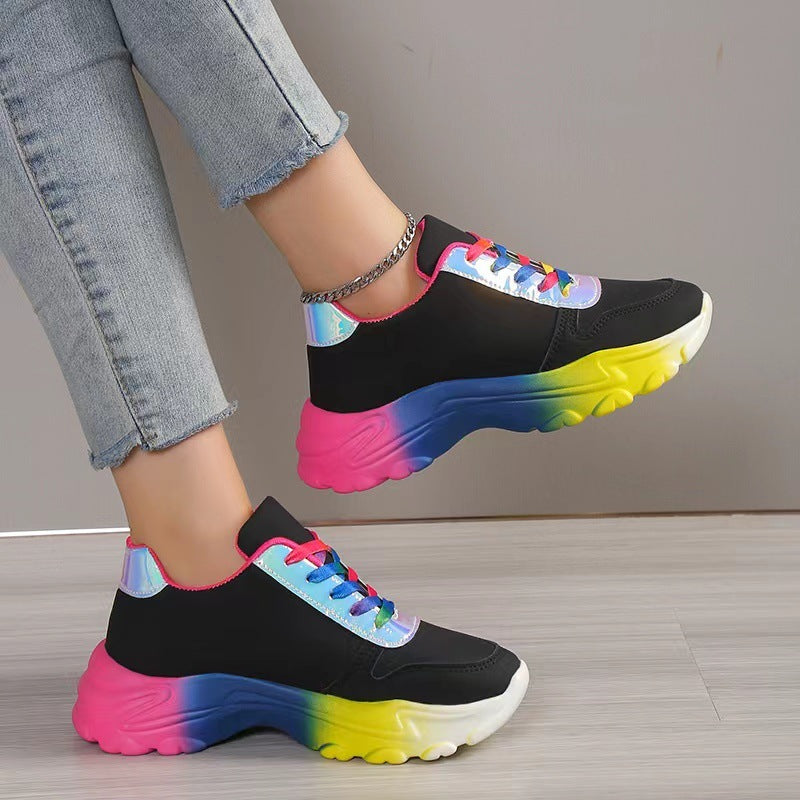 Imogen – Chaussures de Sport pour Femmes Arc-en-Ciel à Semelle Épaisse