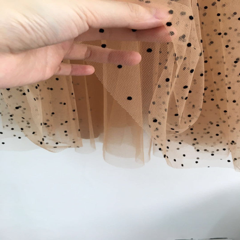 Sharon – Jupe en tulle à pois avec taille élastique haute