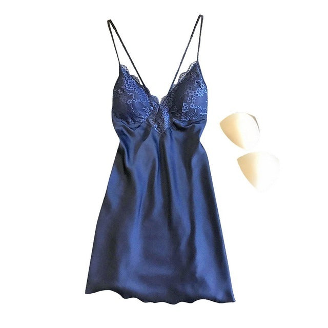 Alice – Pyjama en satin avec dentelle pour femmes