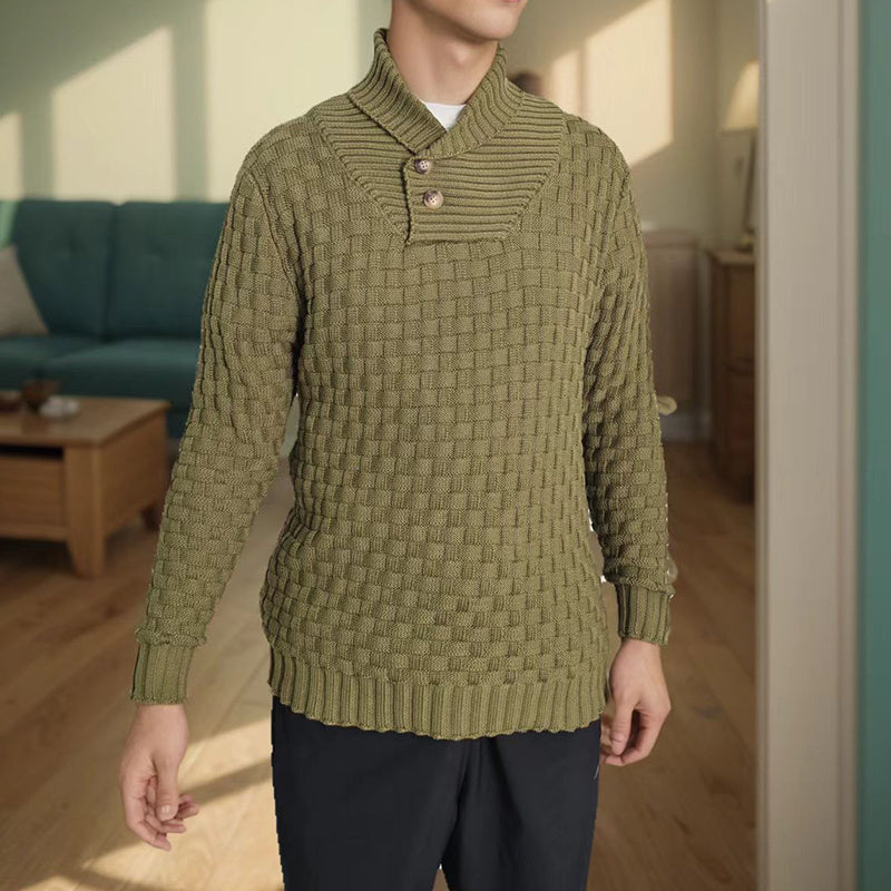 Ian – Slim Fit Herren Rollkragenpullover mit Knopfdesign