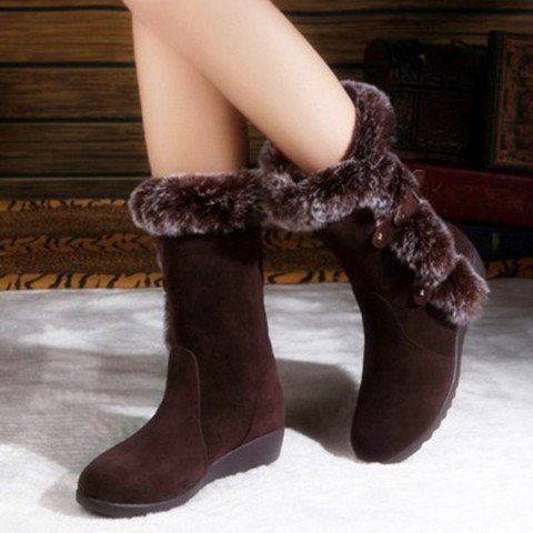 Pamela – Bottes mi-hautes avec fausse fourrure pour l'hiver