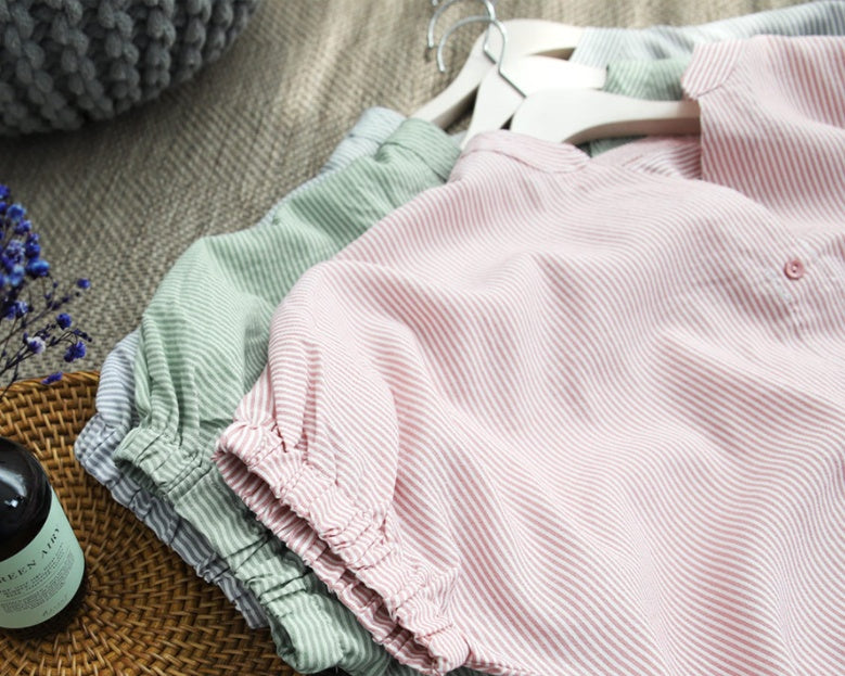 Carol – Blouse à rayures décontractées et manches raglan