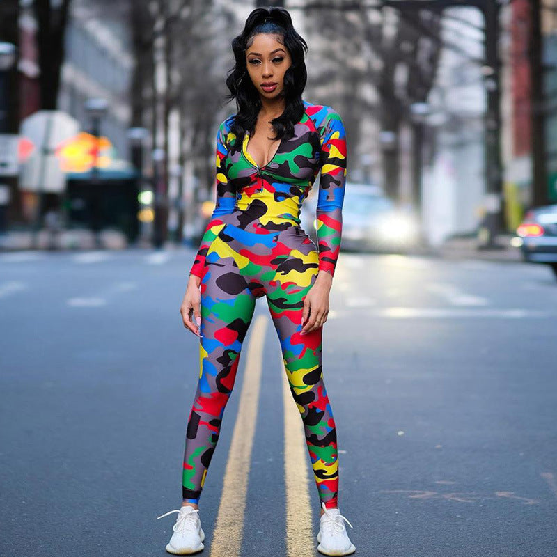Harriet – Jumpsuit de Yoga à Motif Camouflage