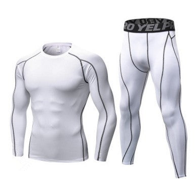 Charlie – Ensemble d'entraînement compressif pour homme avec t-shirt à manches longues et leggings