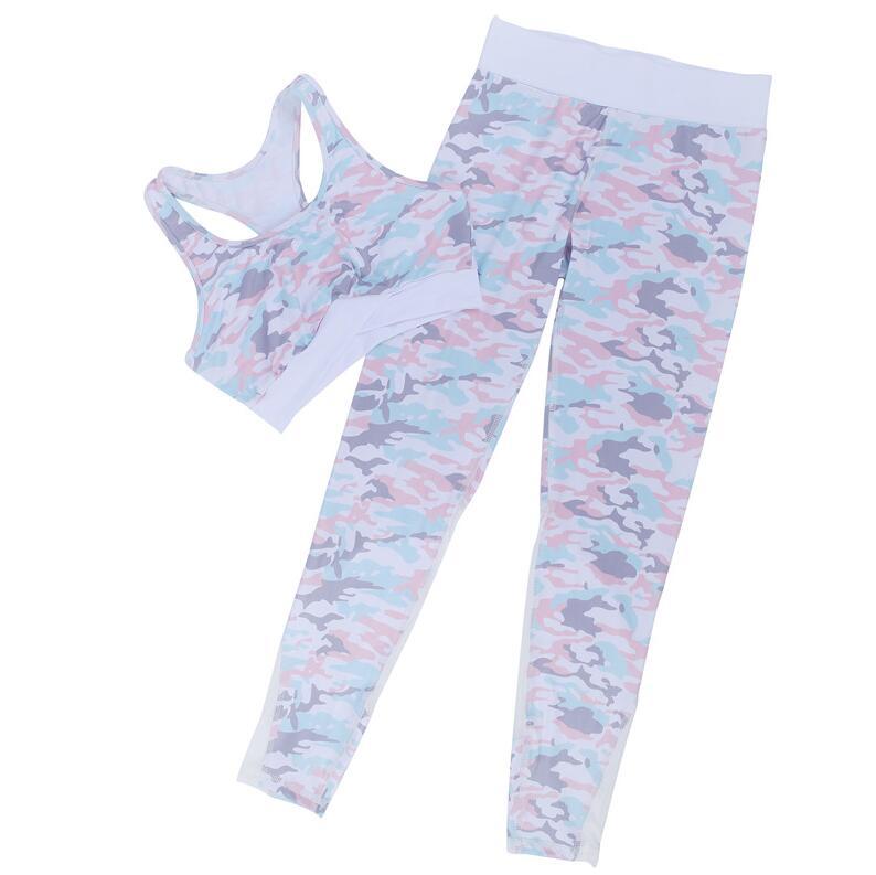 Deborah – Ensemble de sport camouflage avec soutien-gorge en mesh et leggings
