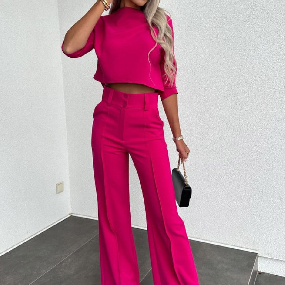 Marie – Pantalon Évasé Taille Haute