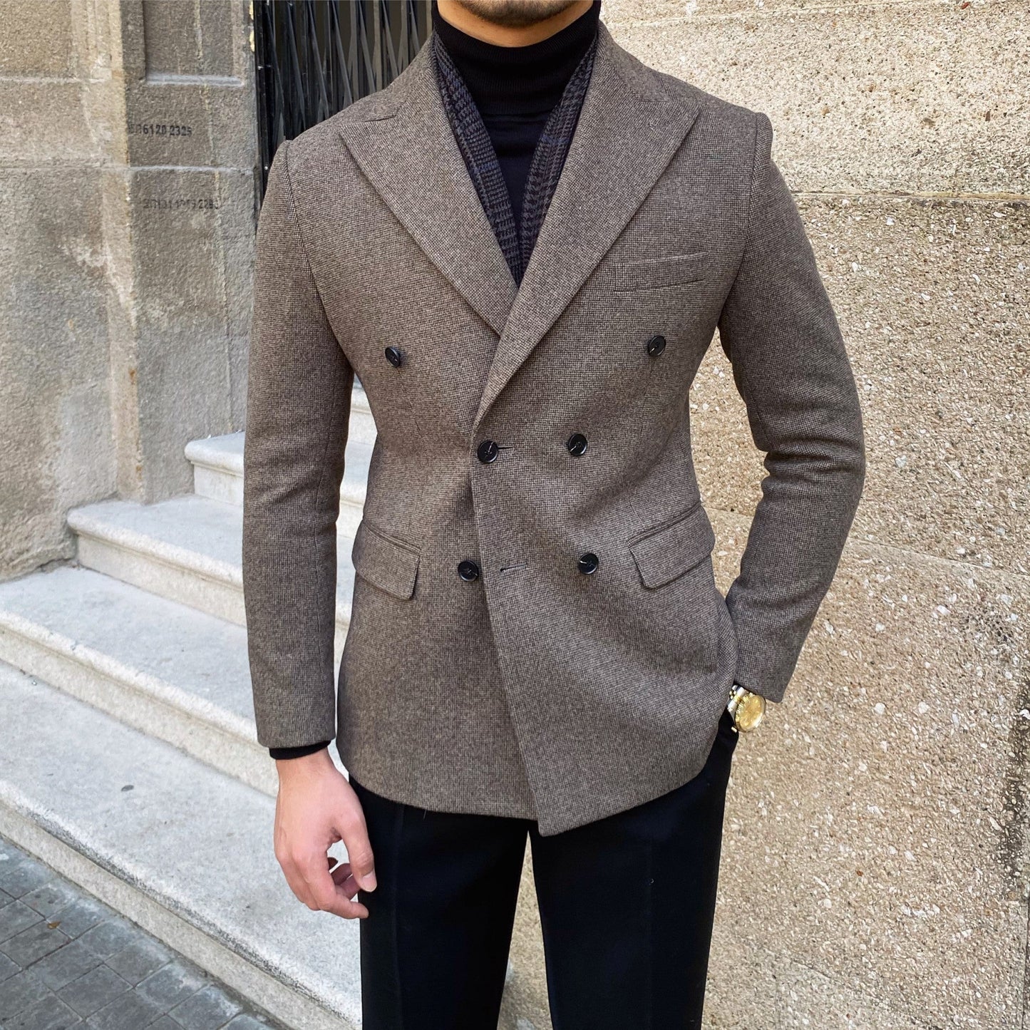 Winston – Costume croisé en laine pour homme