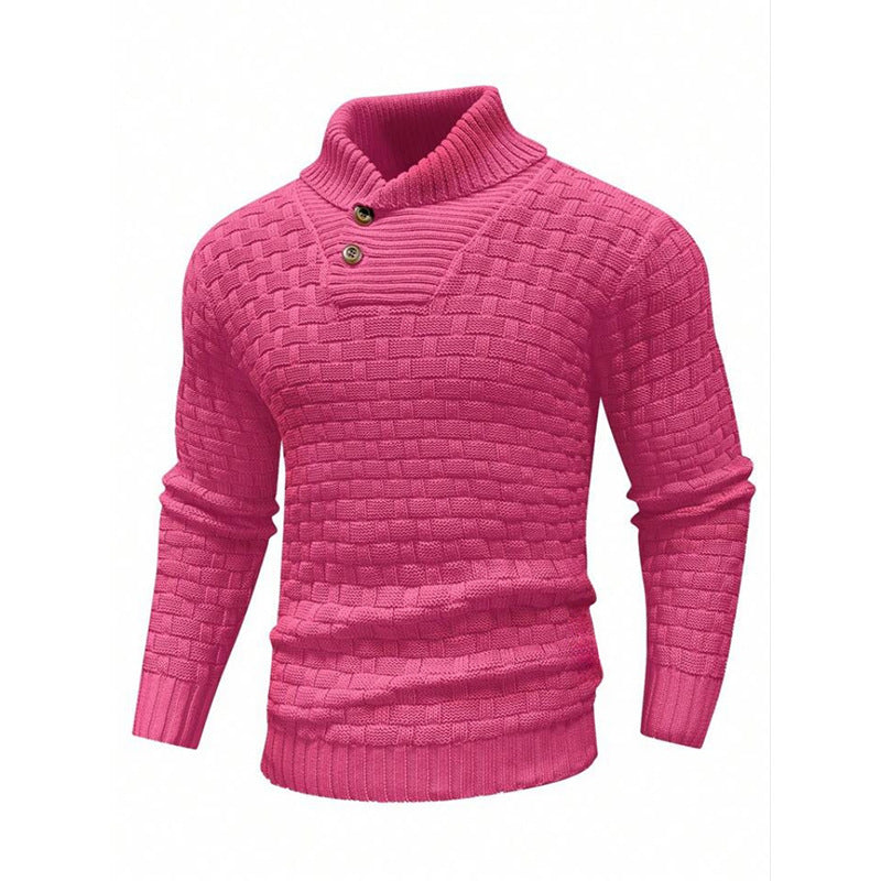 Ian – Slim Fit Herren Rollkragenpullover mit Knopfdesign