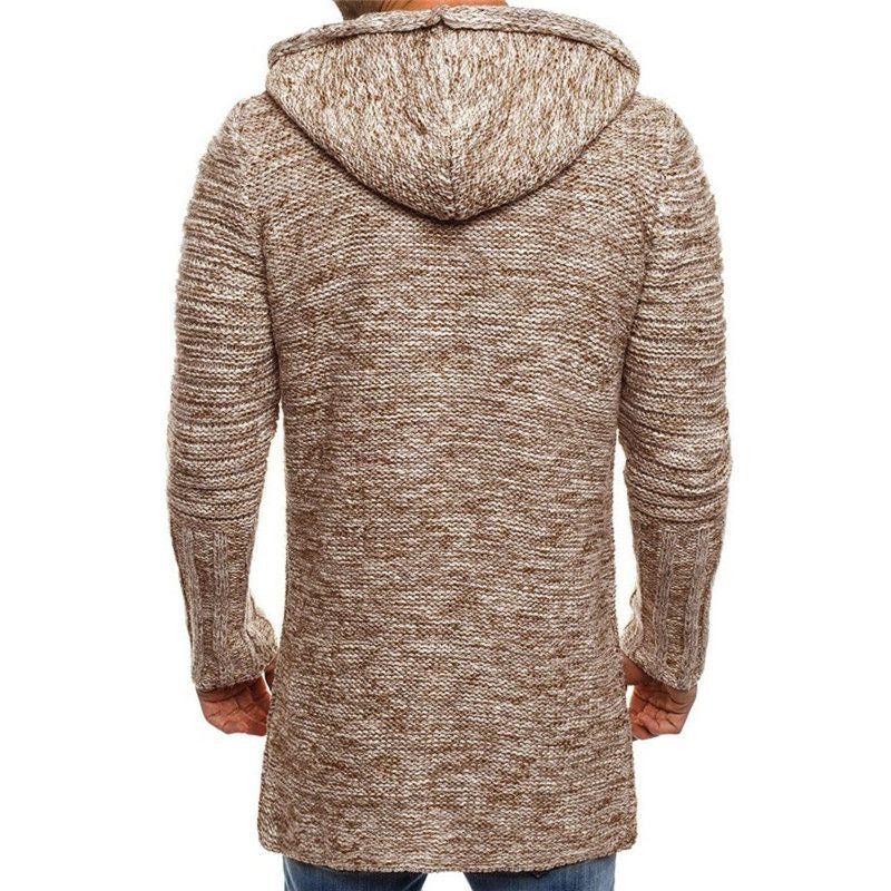 Ian – Long Trench Cardigan pour Homme avec Capuche pour l'Hiver
