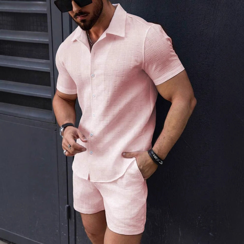 Grant – Chemise à Manches Courtes et Shorts pour Hommes en Style Sportif