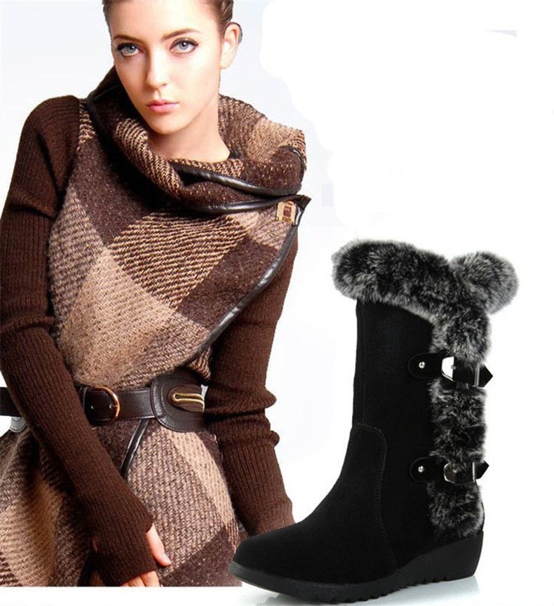 Pamela – Bottes mi-hautes avec fausse fourrure pour l'hiver