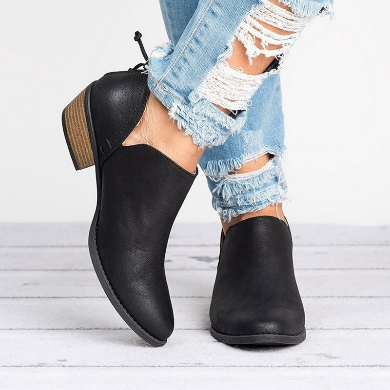 Caroline – Bottines à Talons Hauts Rétro