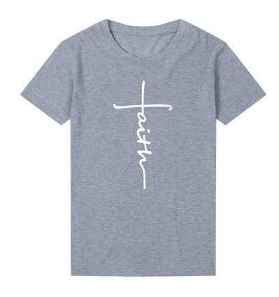 Alison – T-shirt en coton avec motif croix pour femmes