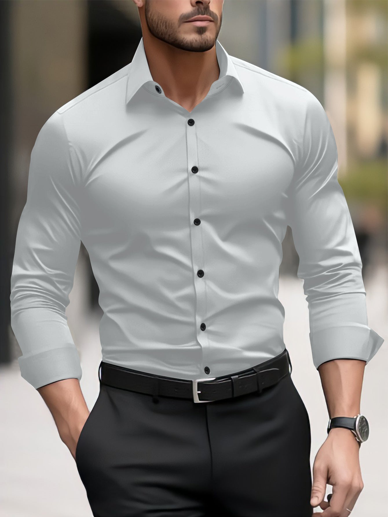Kirk – Chemise Business-Casual Longue pour Homme