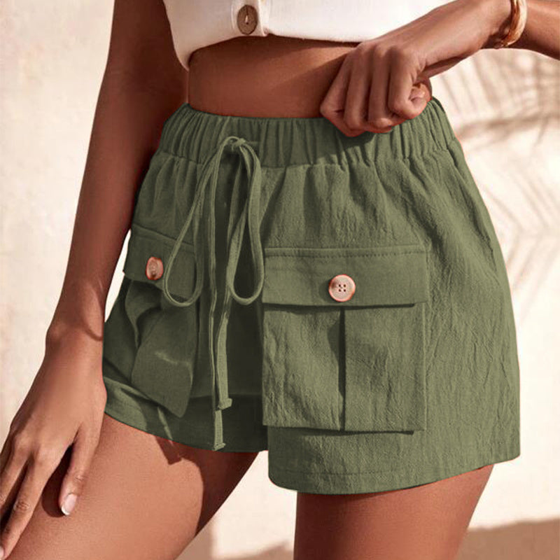 Rose – Shorts Cargo Confortables avec Poche et Cordon Décontracté pour l'Été
