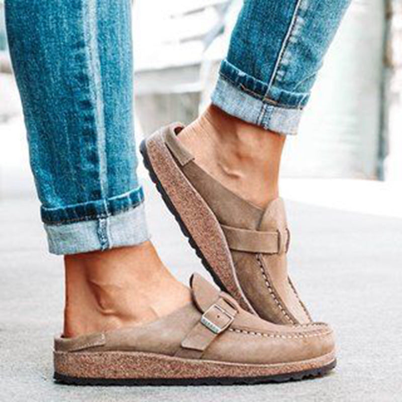 Jennifer – Mules en Suédine Végane avec Boucle