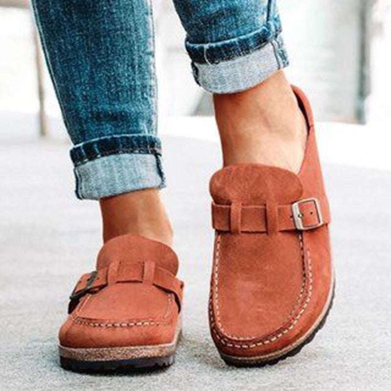 Jennifer – Mules en Suédine Végane avec Boucle