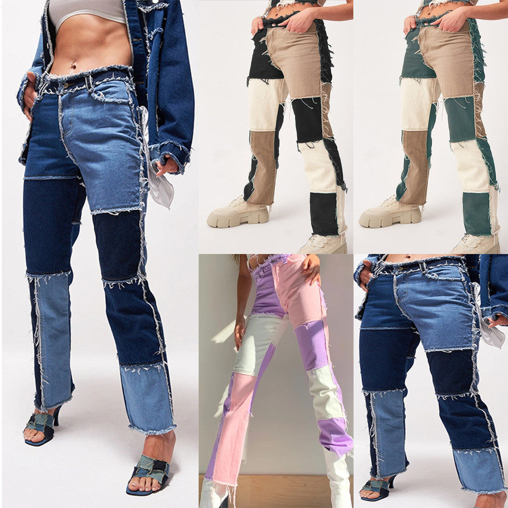 Zoe – Jean droit pour femme avec stretch élevé et ourlet brut