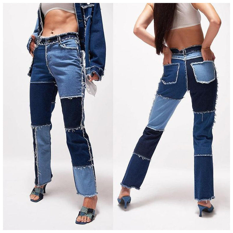 Zoe – Jean droit pour femme avec stretch élevé et ourlet brut