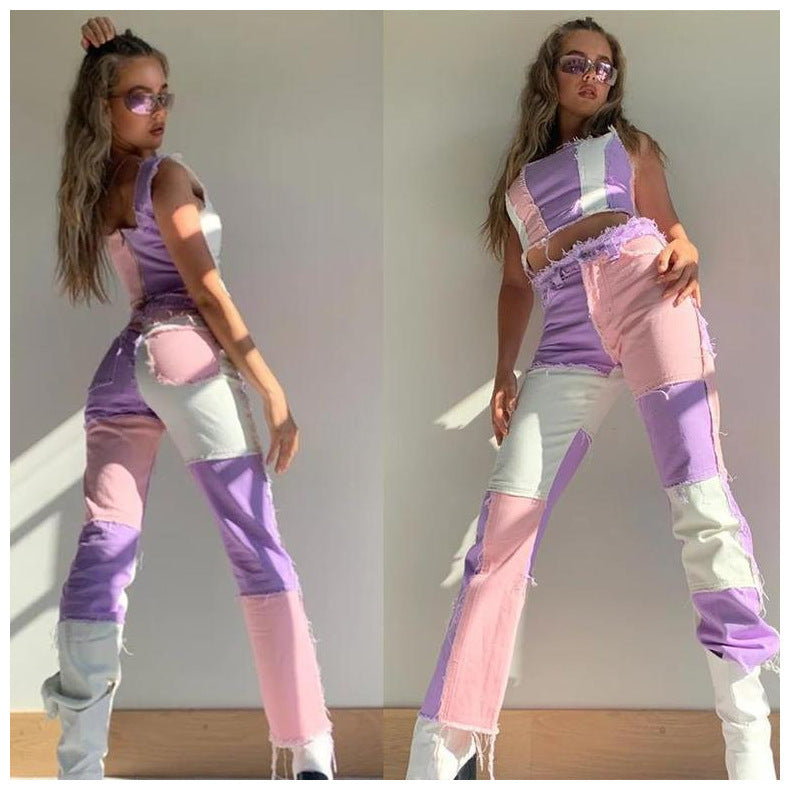 Zoe – Jean droit pour femme avec stretch élevé et ourlet brut