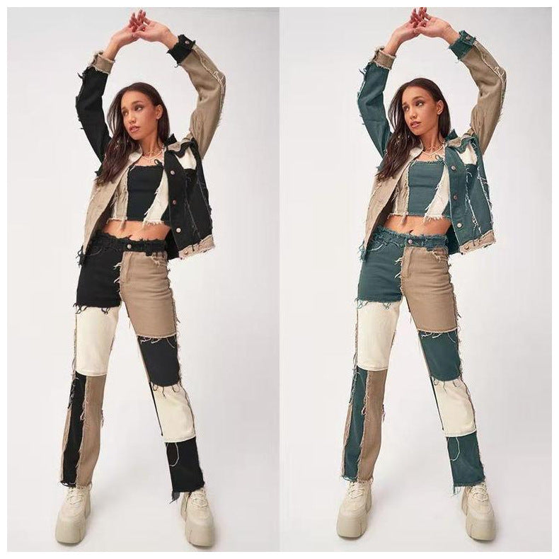 Zoe – Jean droit pour femme avec stretch élevé et ourlet brut