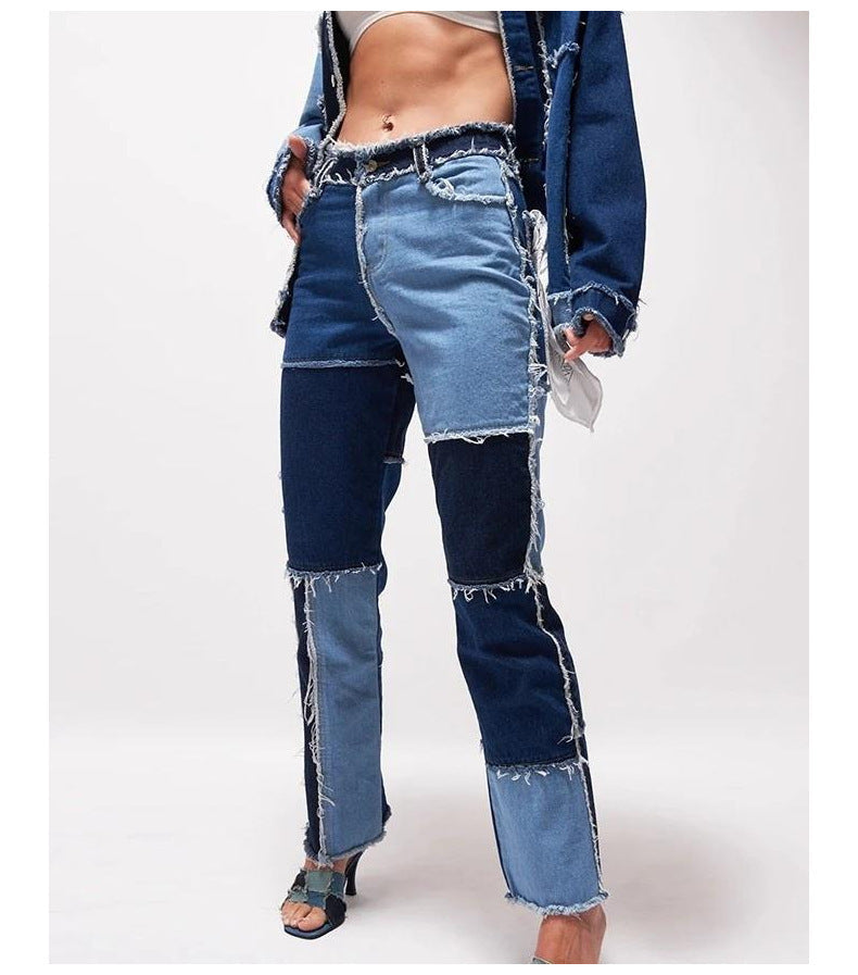 Zoe – Jean droit pour femme avec stretch élevé et ourlet brut