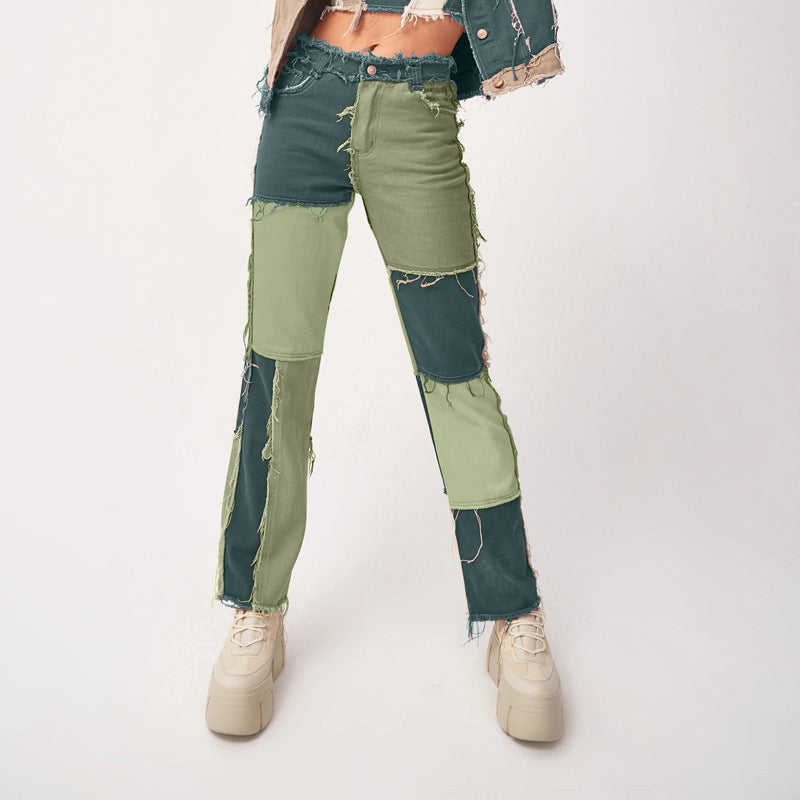Zoe – Jean droit pour femme avec stretch élevé et ourlet brut