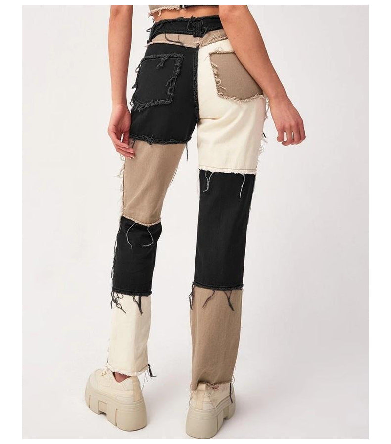 Zoe – Jean droit pour femme avec stretch élevé et ourlet brut