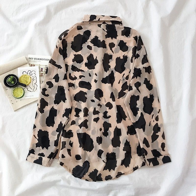 Kathleen – Chemise Simple Style Hongkong à Motif Léopard