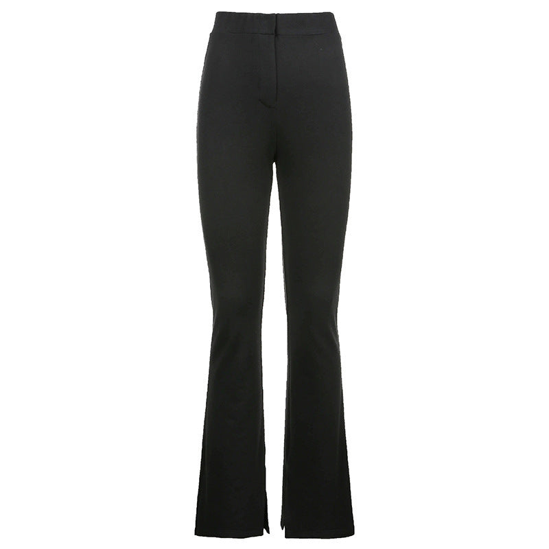 Stephanie – Pantalon Skinny Taille Haute avec Fente pour Femme