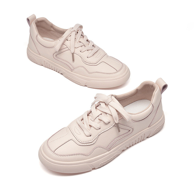 Ann – Chaussures confortables pour femmes en cuir vegan monochrome, plates et respirantes