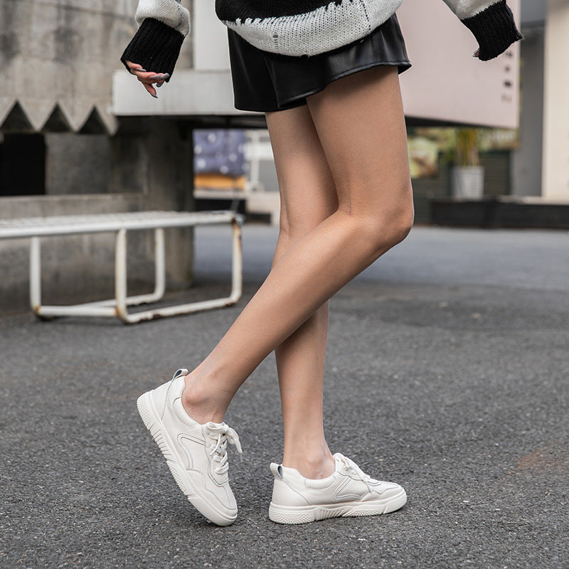 Ann – Chaussures confortables pour femmes en cuir vegan monochrome, plates et respirantes