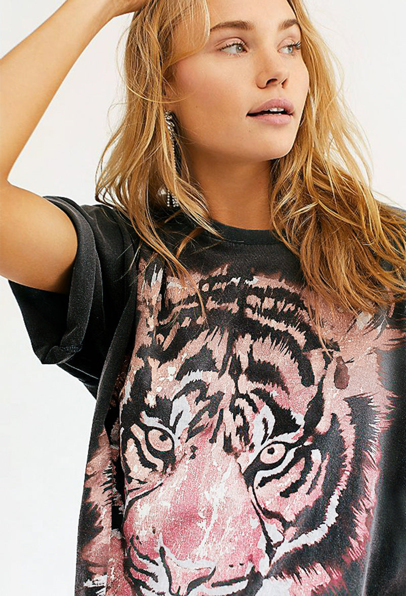Percy – T-shirt en coton pur avec imprimé noir